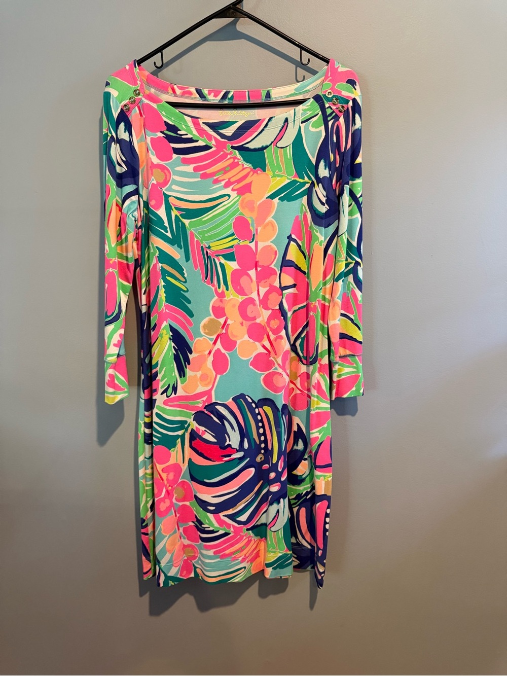Lilly Pulitzer Bright Tropical Shift Dress - Pink, Teal, Yellow, Navy